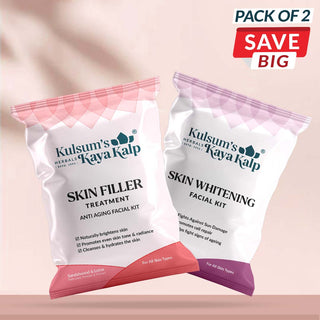 Pack of 2 Skin Whitening & Skin Filler Treatment Facial Kit- 7 in 1