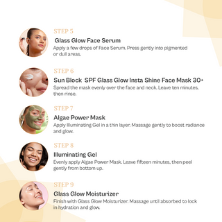 Korean Glass Glow Facial Kit 9 in 1 For Crystal Clear Skin