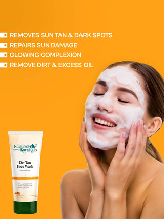 Pack of 2 De-Tan Face Wash for Tan Removal & Glowing Skin