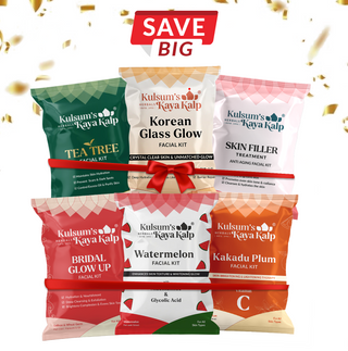 Pack of 6 Tea Tree, Korean Glass Glow, Skin Filler, Bridal Glow Up, Watermelon, & Kakadu Plum Facial Kit