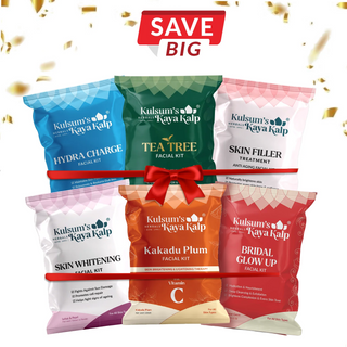 Pack of 6- Kakadu Plum Facial Kit with Vitamin C, Tea Tree, Hydra Charge, Skin Filler, Skin Whitening, & Bridal Glow Up