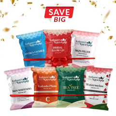 Pack of 7- Kakadu Plum Kit with Vitamin C, Tea Tree Kit, Hydra Charge, Skin Filler, Skin Whitening,Bridal Glow Up Facial Kit, & Watermelon Facial Kit