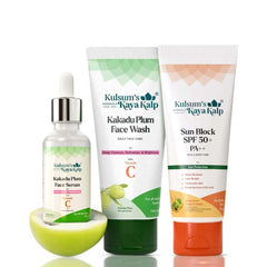 SunSafe Vitamin C Combo with Kakadu Plum Face Serum, Kakadu Plum Face Wash & Sun Block SPF 50+