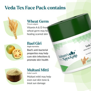 Veda Tex Healing Face Mask For Scar Reduction & Hydration